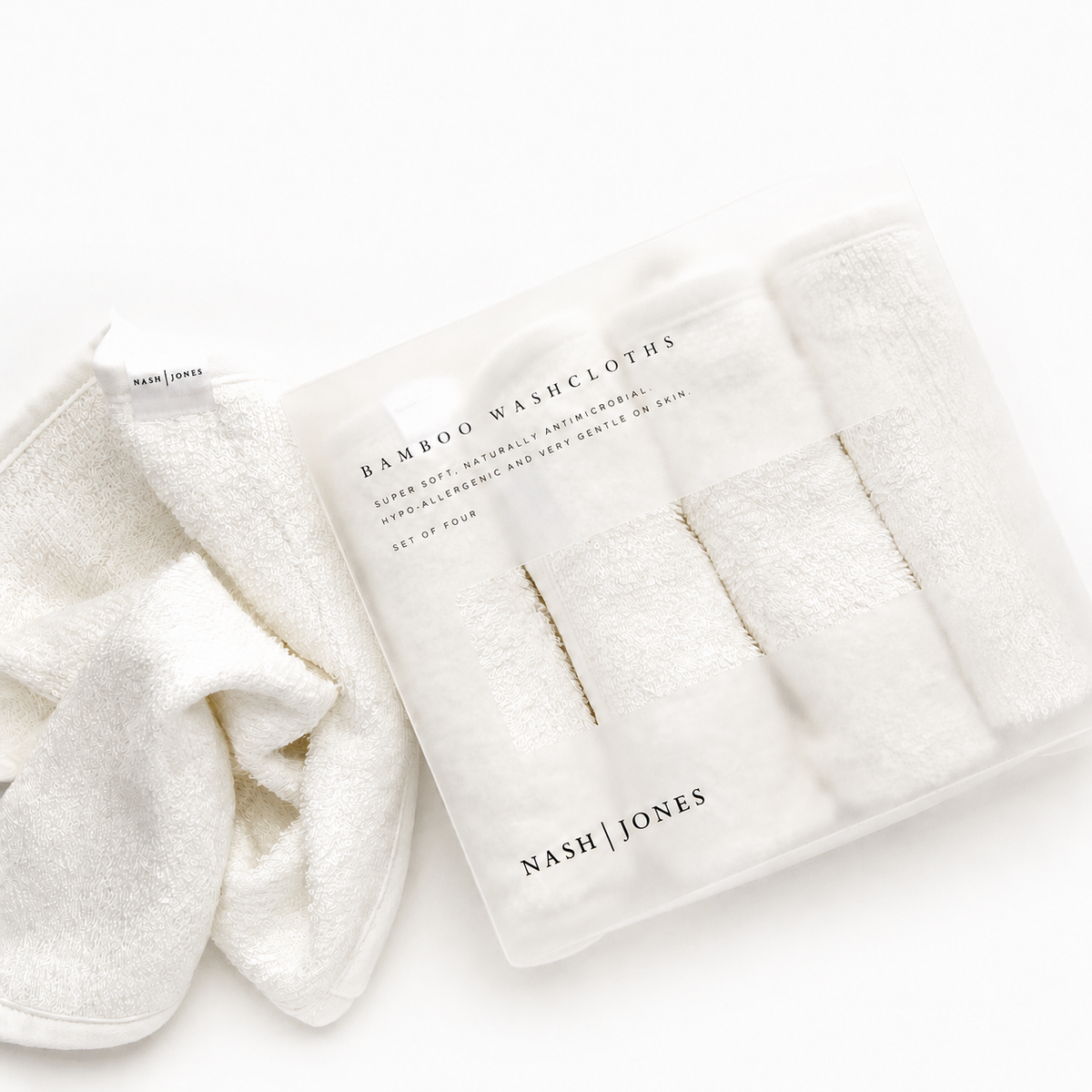 Bamboo Facial Washcloths by Nash & Jones